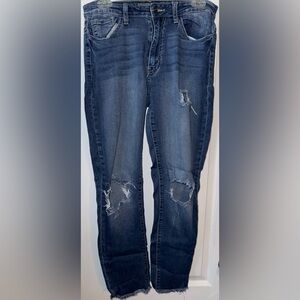 Nature distressed ripped blue jeans Sz 9